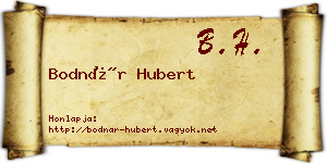 Bodnár Hubert névjegykártya